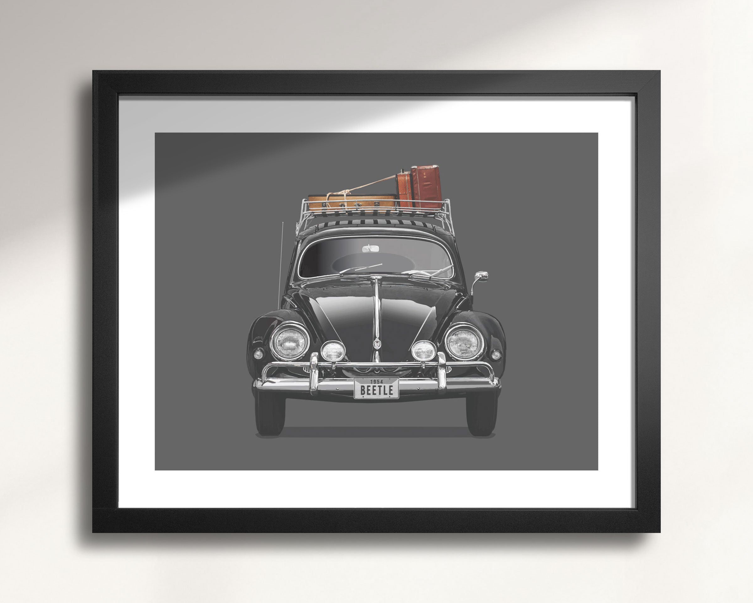 1954 VW Beetle Traveller Art Print by ManMade Art – ManMade Art Inc.