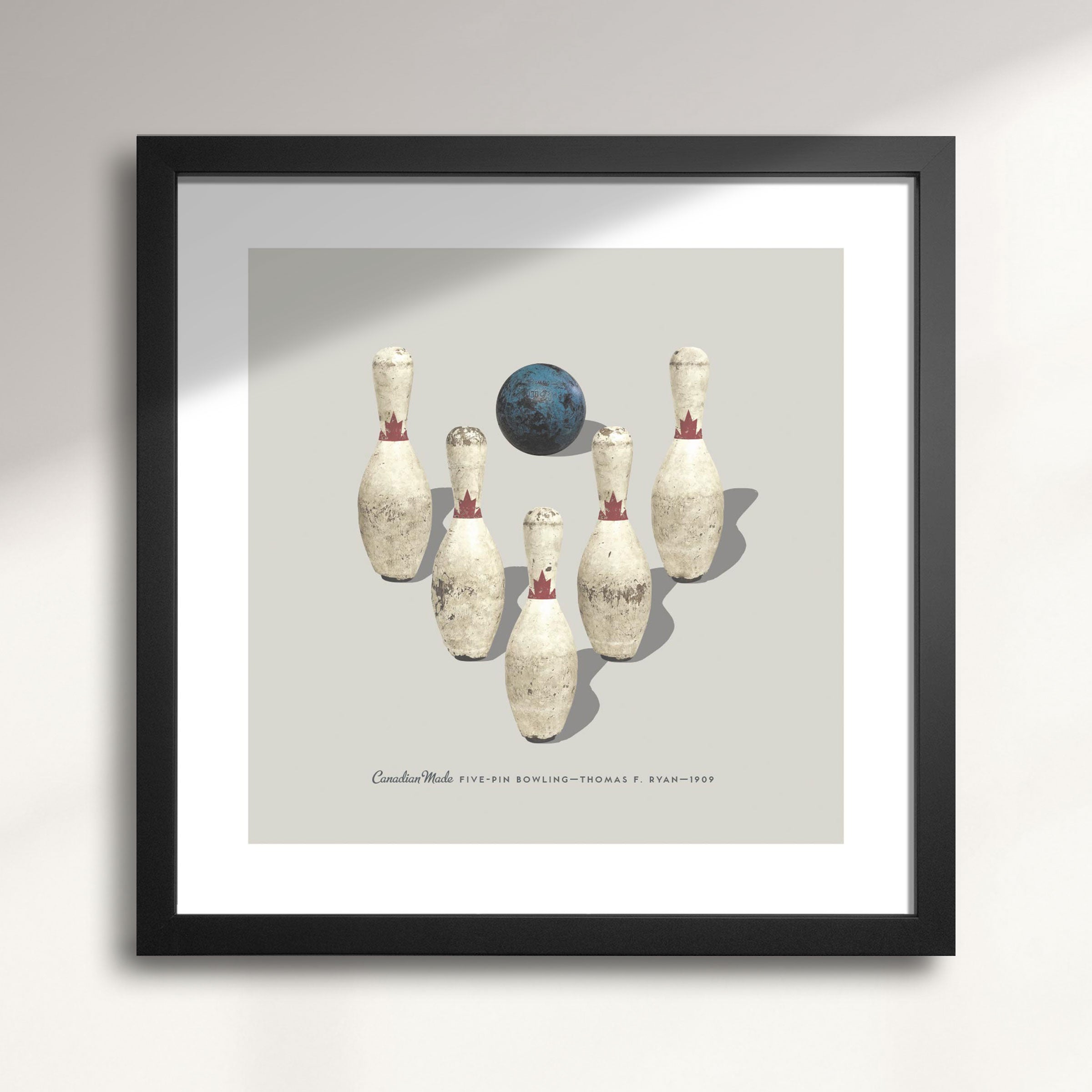 Five-pin Bowling—Made-in-Canada Classic Wall Art Print by ManMade