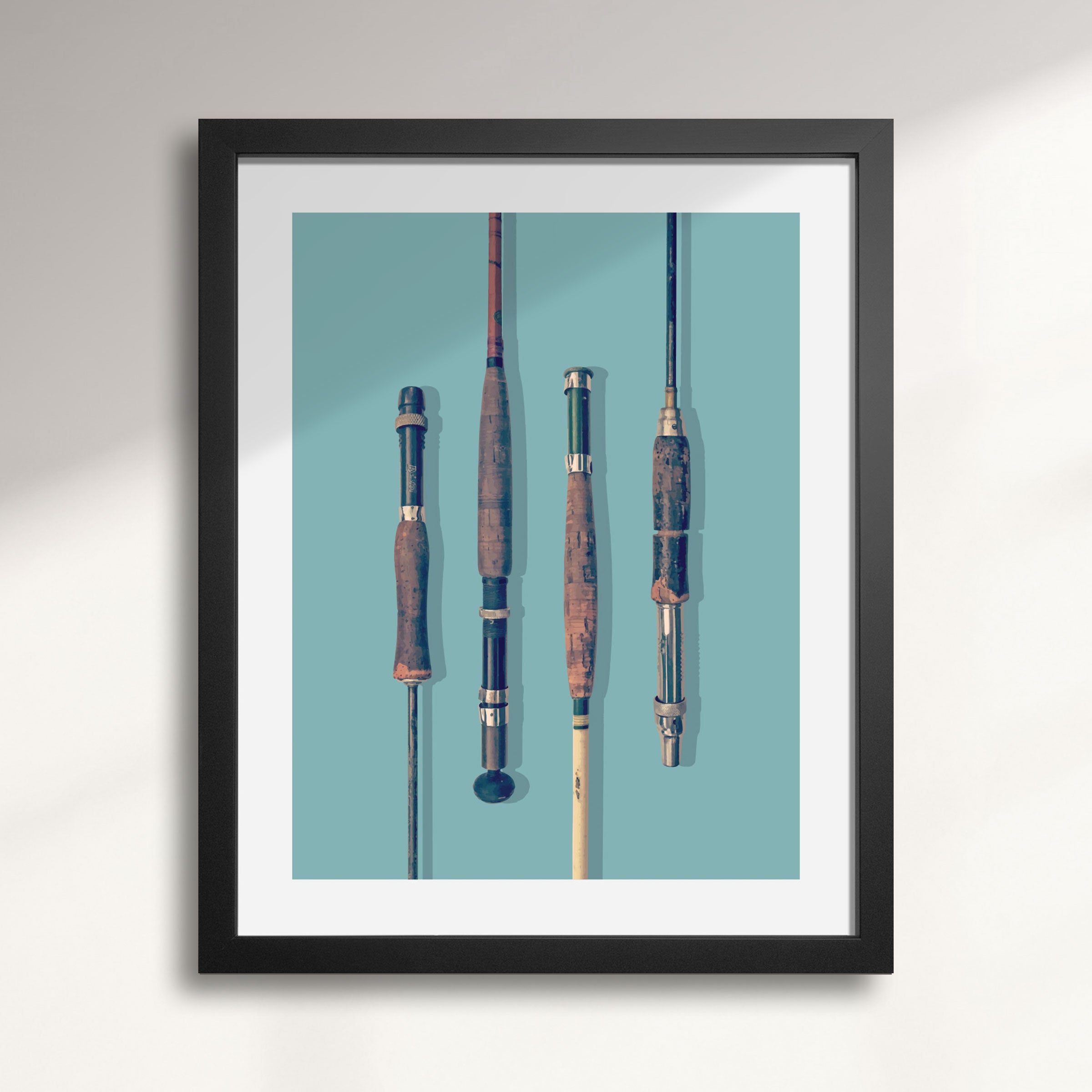Art Print: Vintage Fly Fishing Rods by ManMade Art – ManMade Art