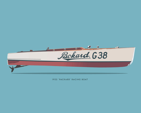 1922 Vintage Chris-Craft 'Packard' Racing Boat wall art