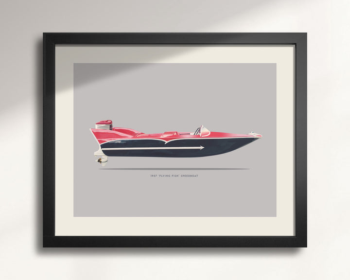 1957 Retro Herter's 'Flying Fish' Speedboat wall art