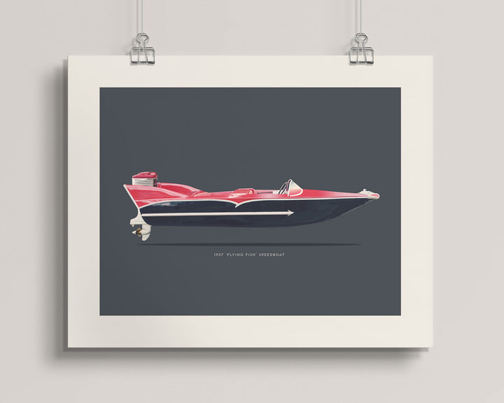 1957 Retro Herter's 'Flying Fish' Speedboat wall art