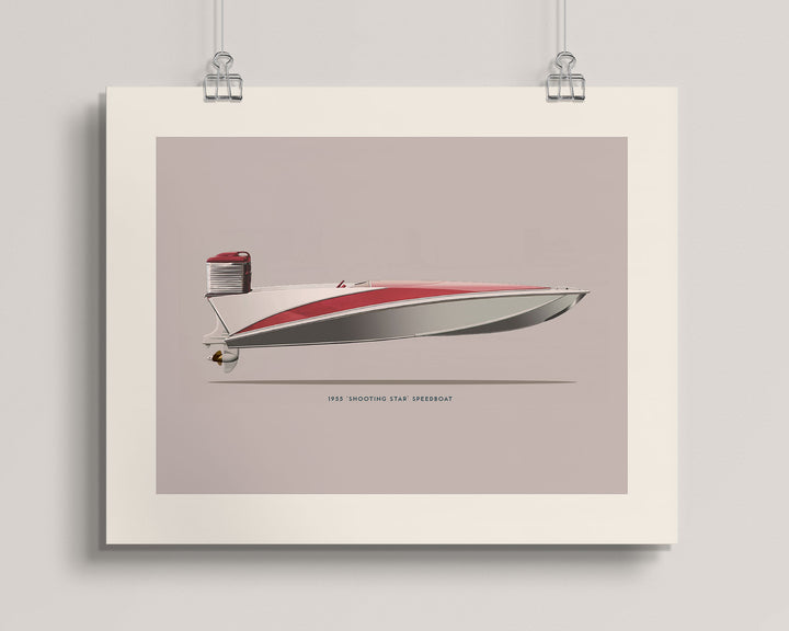 1955 Vintage Switzer 'Shooting Star' Speedboat wall art