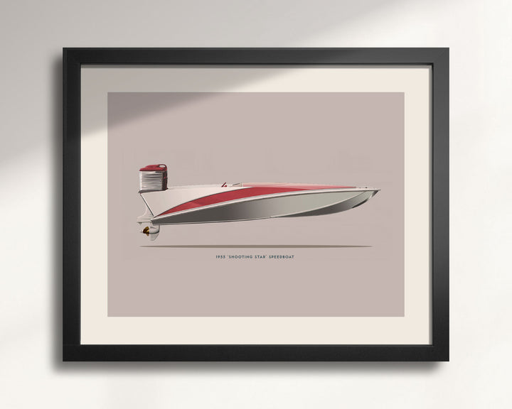 1955 Vintage Switzer 'Shooting Star' Speedboat wall art
