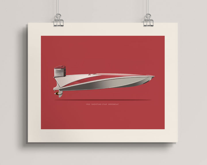 1955 Vintage Switzer 'Shooting Star' Speedboat wall art