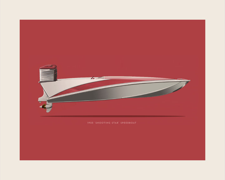 1955 Vintage Switzer 'Shooting Star' Speedboat wall art