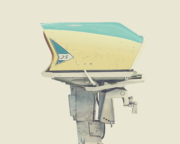 1960 Wizard 25HP Vintage Outboard Motor wall art