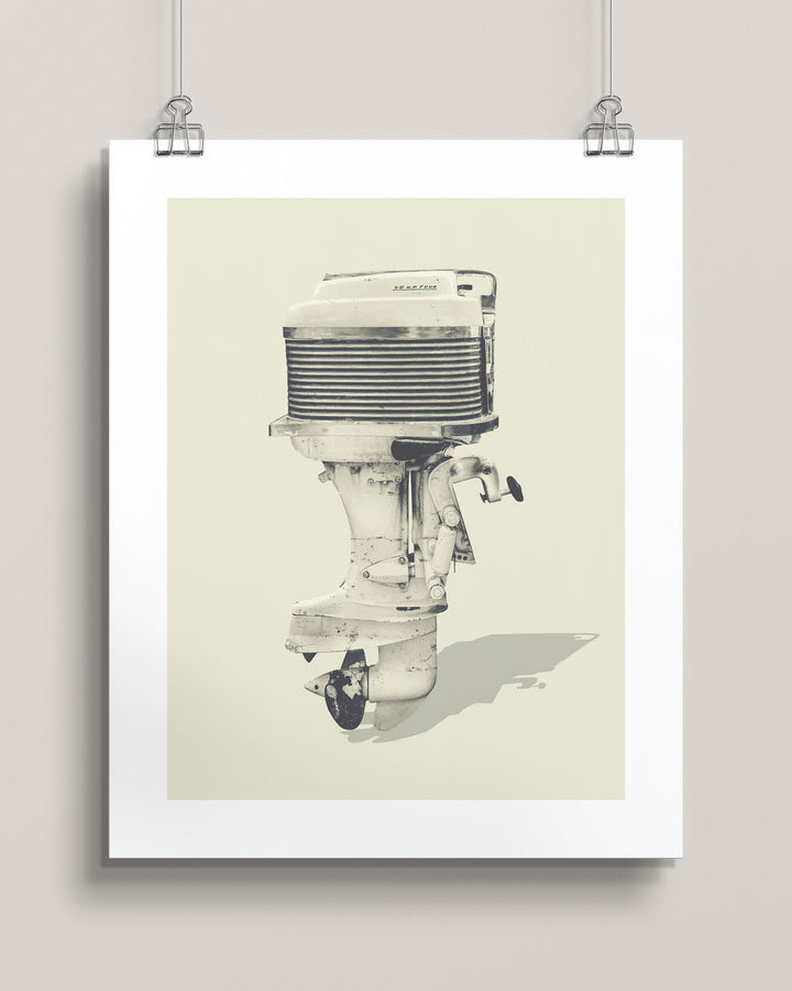 1960 Mercury White Cloud 50HP Outboard Motor wall art