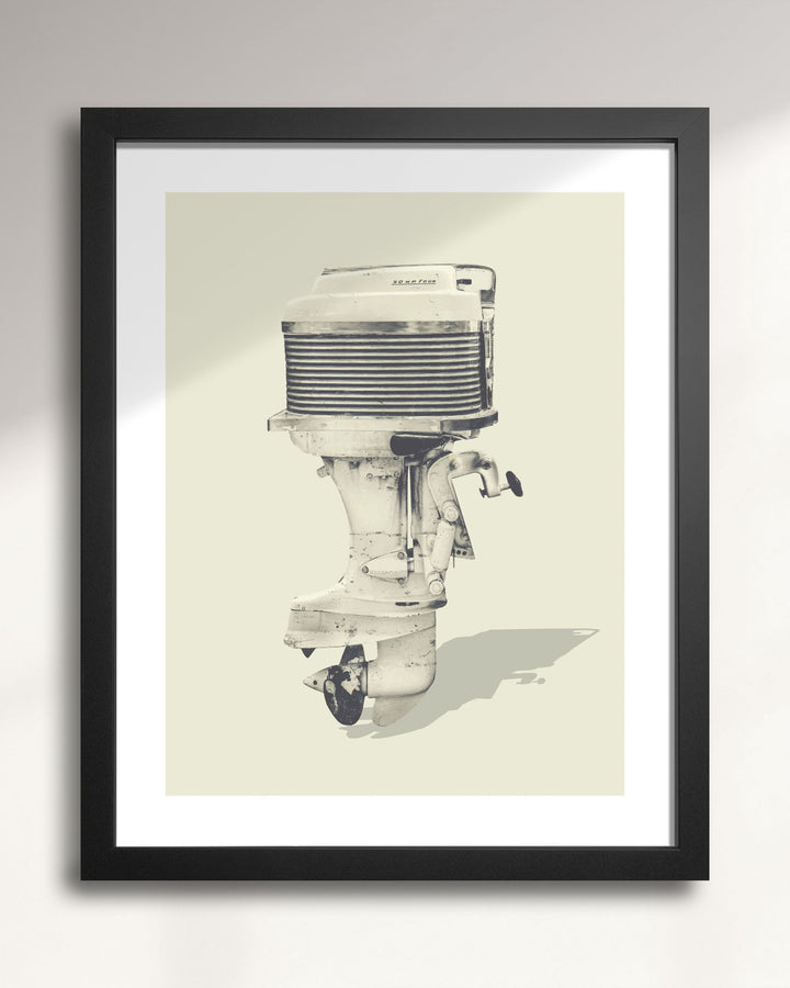 1960 Mercury White Cloud 50HP Outboard Motor wall art