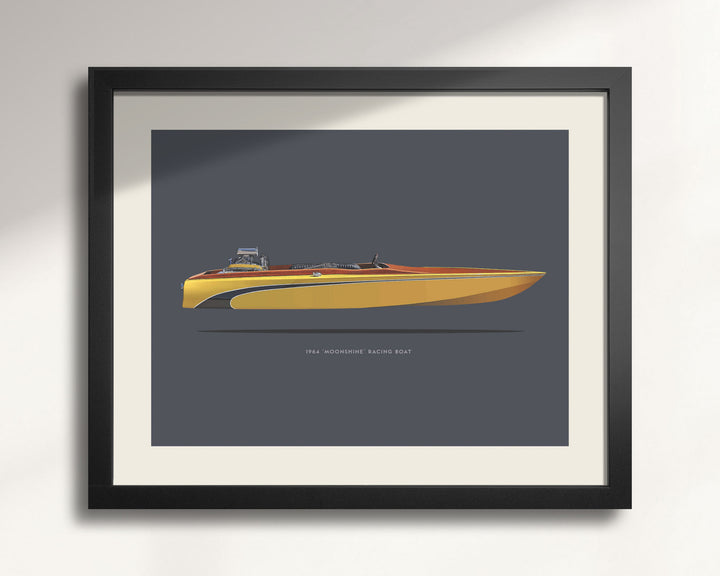 1964 Dean Moon Vintage 'Moonshine' Racing Boat wall art