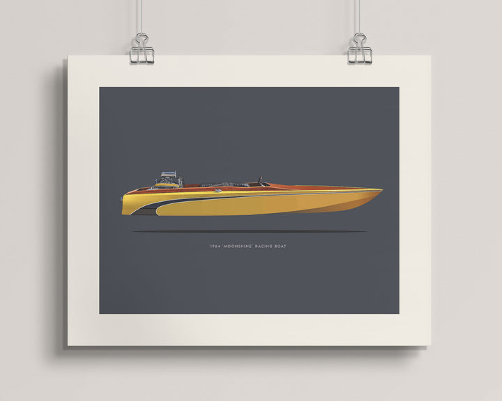 1964 Dean Moon Vintage 'Moonshine' Racing Boat wall art