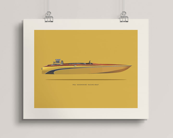 1964 Dean Moon Vintage 'Moonshine' Racing Boat wall art