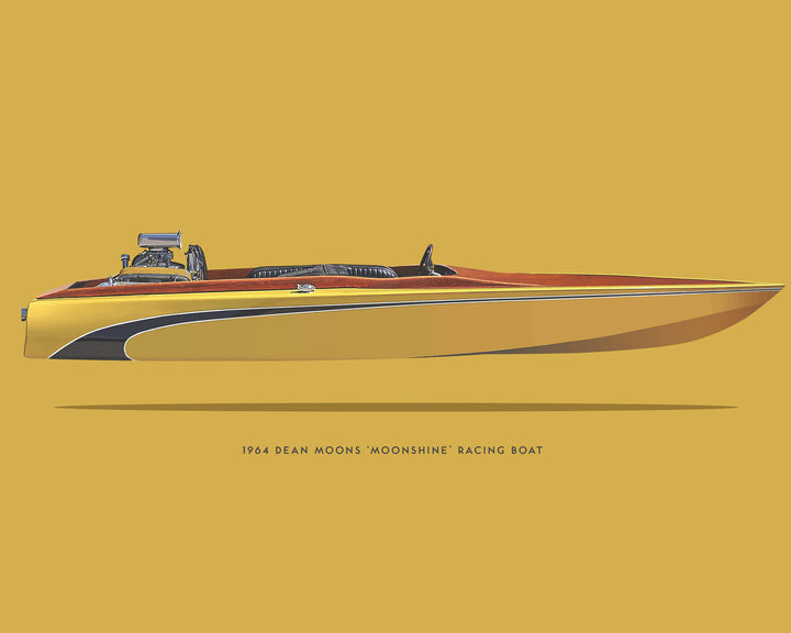 1964 Dean Moon Vintage 'Moonshine' Racing Boat wall art