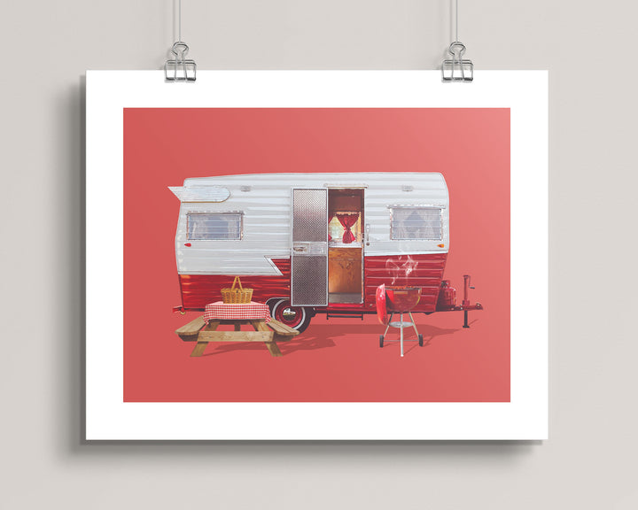 1965 Shasta Airflyte Camping Trailer wall art print