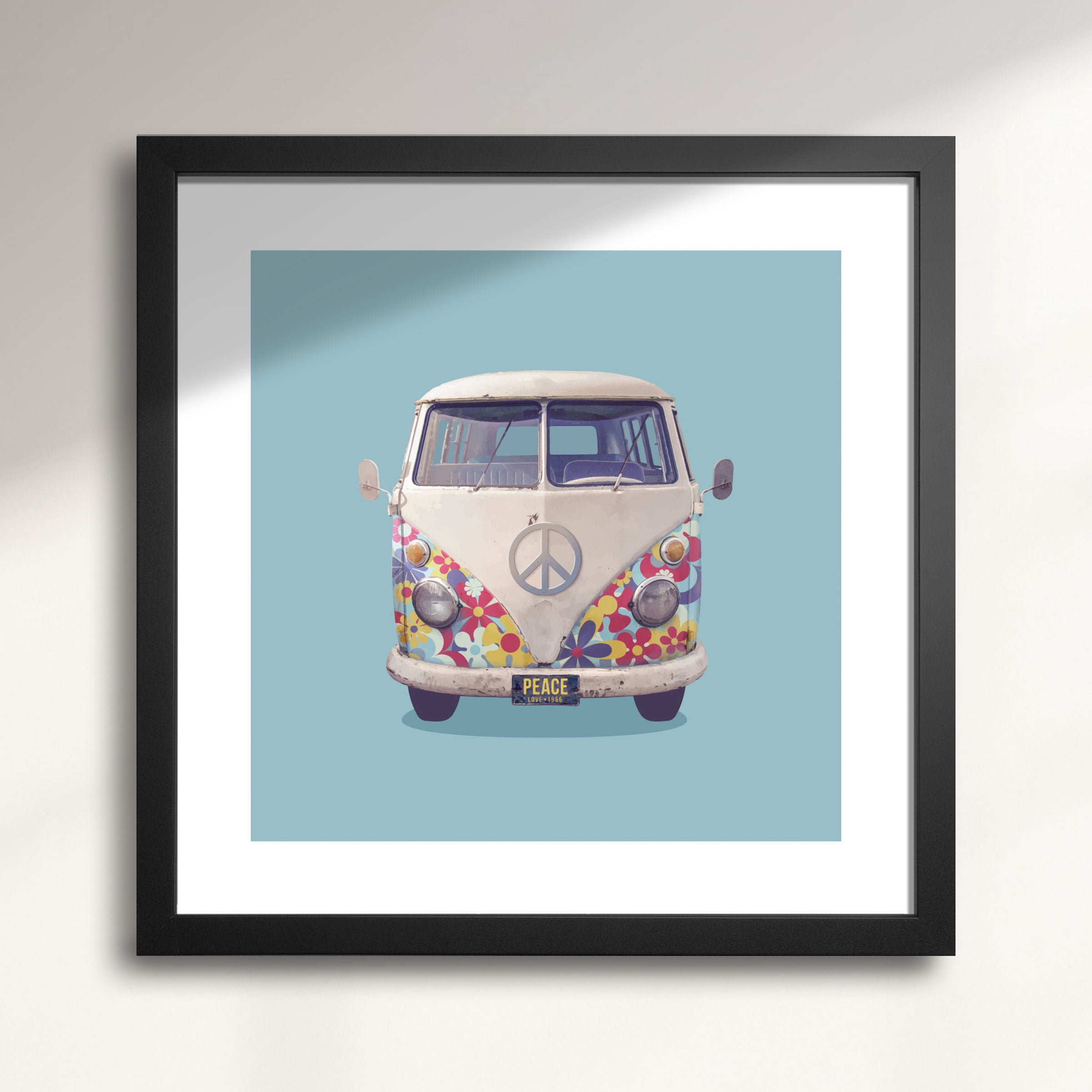 1960s 'Flower Power' Bus Art Print by ManMade Art – ManMade Art Inc.