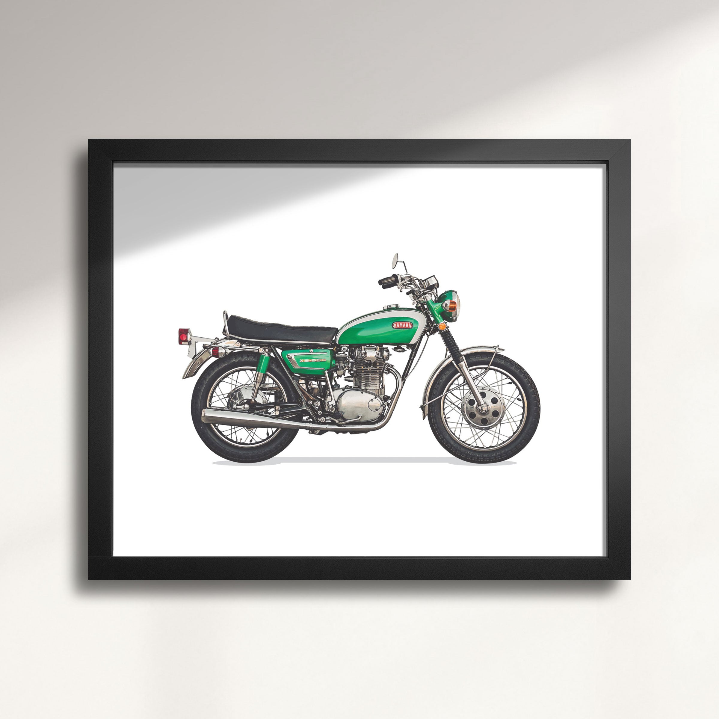 1970 Yamaha XS650 Classic Motorcycle Wall Art Print by ManMade Art