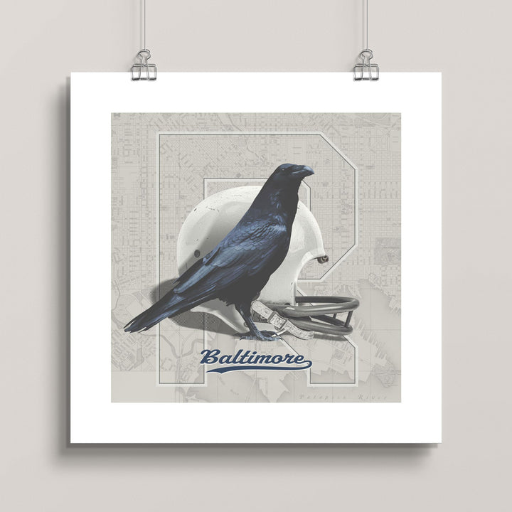 Baltimore Ravens Vintage Football wall art print