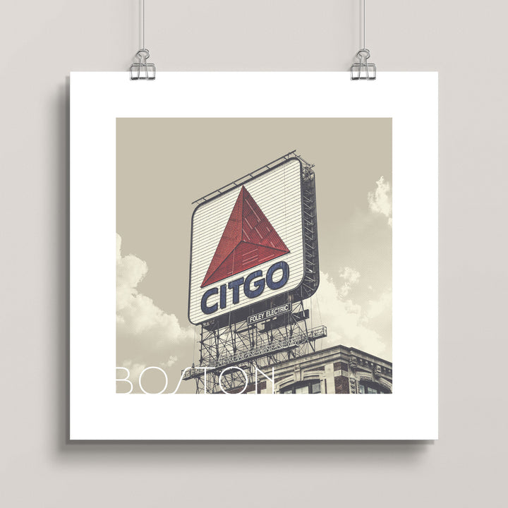 Poster of a Citgo sign with a vintage aesthetic on a light gray background
