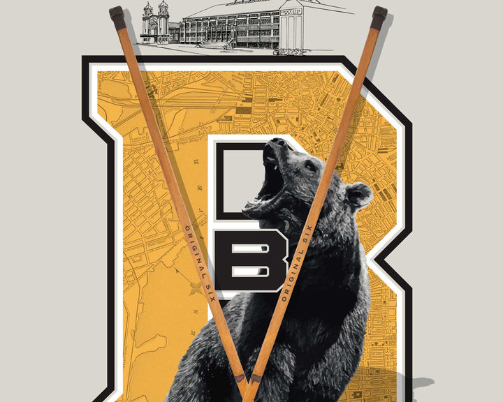 Boston Bruins Vintage Hockey wall art