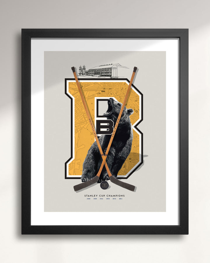 Boston Bruins Vintage Hockey wall art