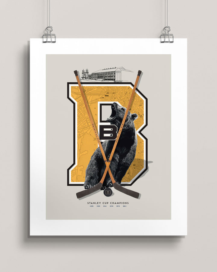 Boston Bruins Vintage Hockey wall art