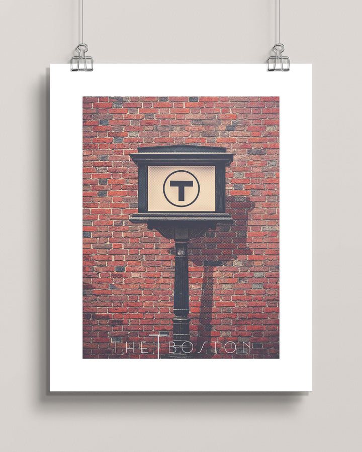 The 'T' Boston hanging art print