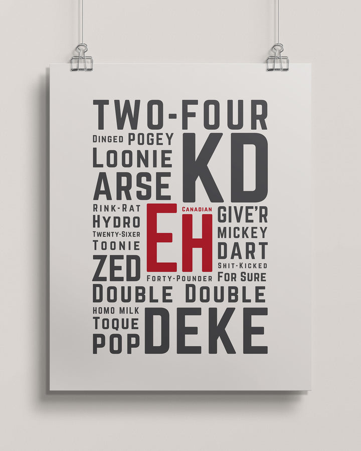 Quirky Canadianisms: Things Canadians Say wall art