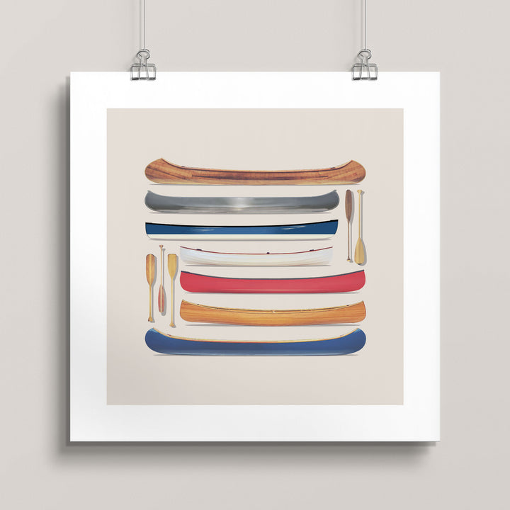 Canoe and Paddle Profiles wall art
