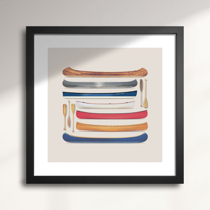 Canoe and Paddle Profiles wall art