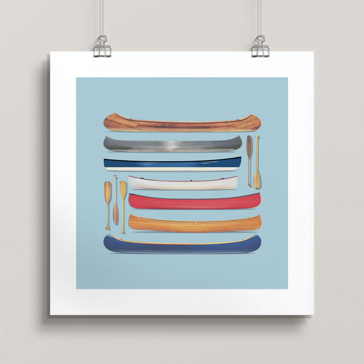 Canoe and Paddle Profiles wall art