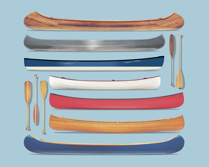 Canoe and Paddle Profiles wall art