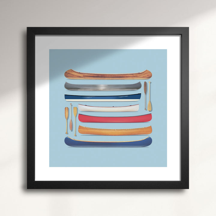 Canoe and Paddle Profiles wall art