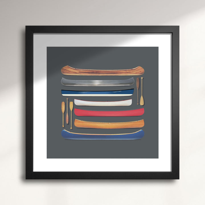 Canoe and Paddle Profiles wall art