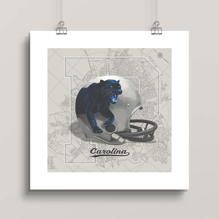 Carolina Panthers Vintage Football wall art print