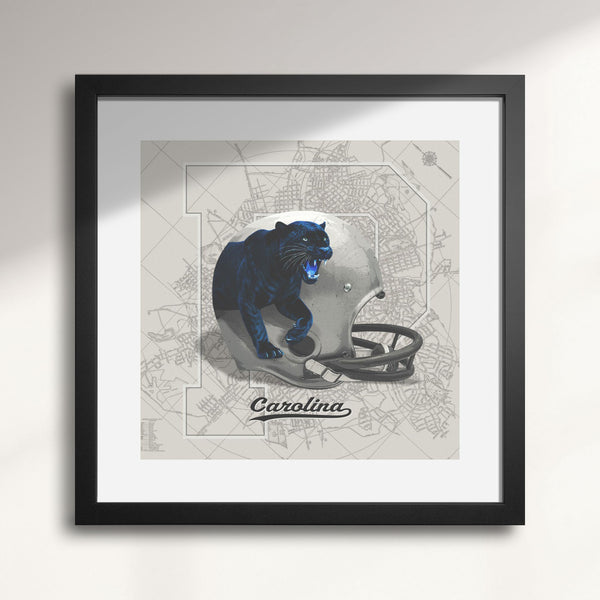 Carolina Panthers Vintage Football wall art print