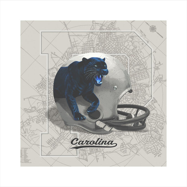 Carolina Panthers Vintage Football wall art print