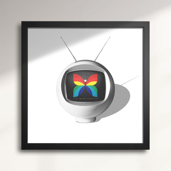 CBC Retro TV & Butterfly Logo wall art