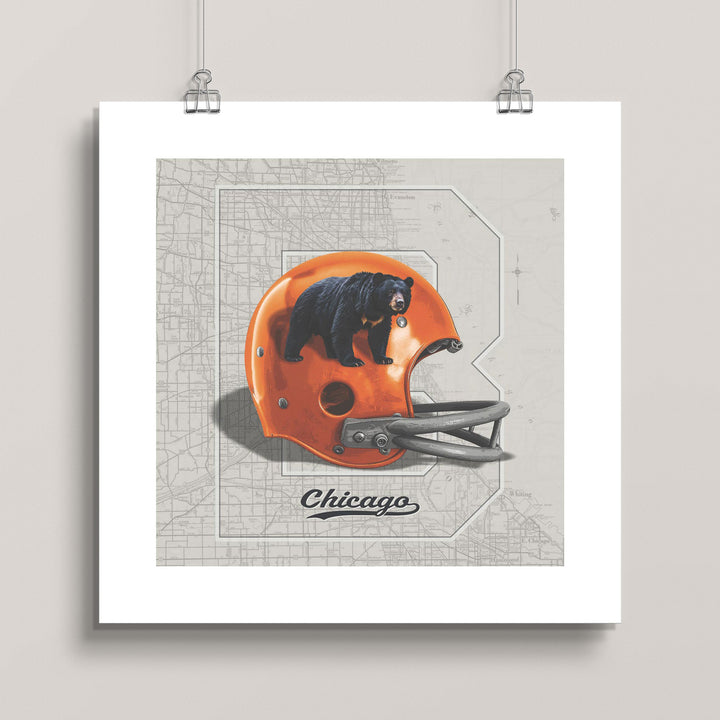 Chicago Bears Vintage Football wall art print