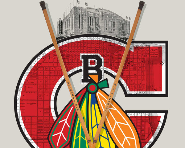 Chicago Blackhawks Vintage Hockey wall art