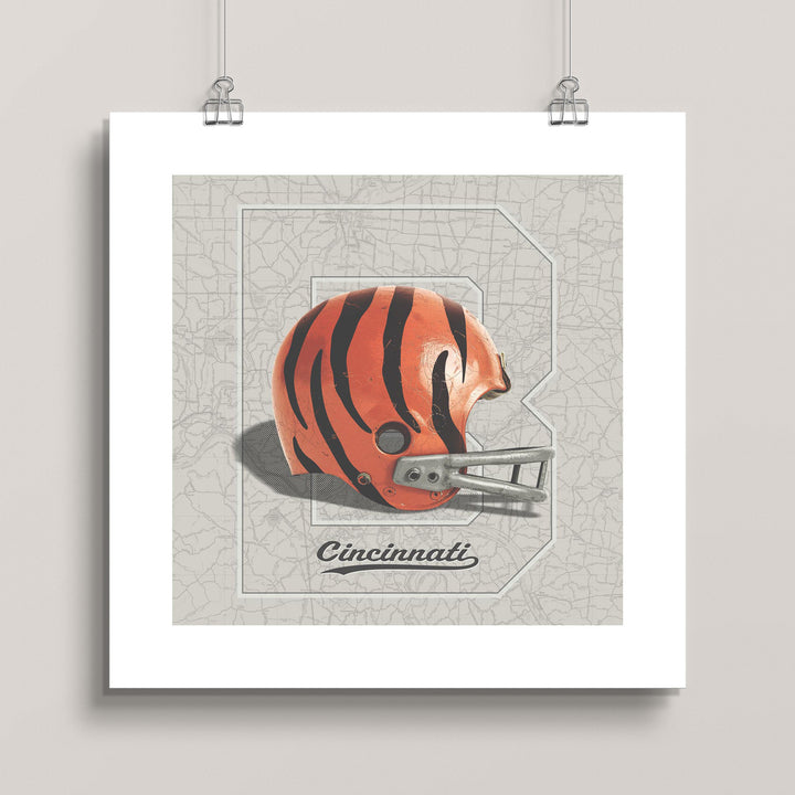 Cincinnati Bengals Vintage Football wall art print