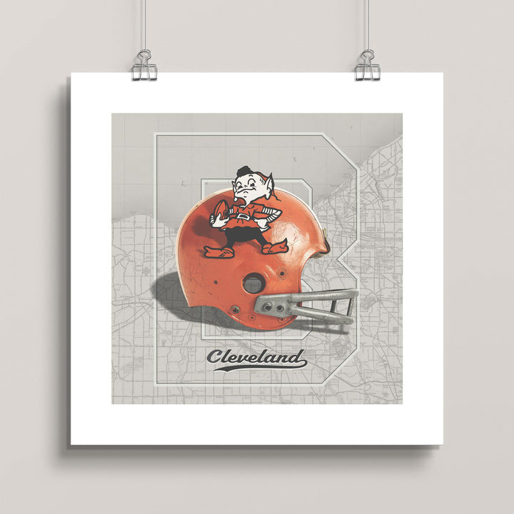 Cleveland Browns Vintage Football wall art print