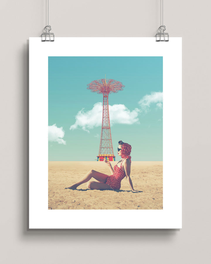 Coney Island Glamour Girl art print