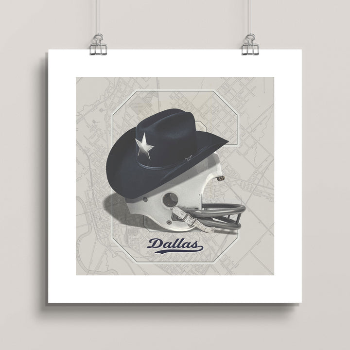 Dallas Cowboys Vintage Football wall art print