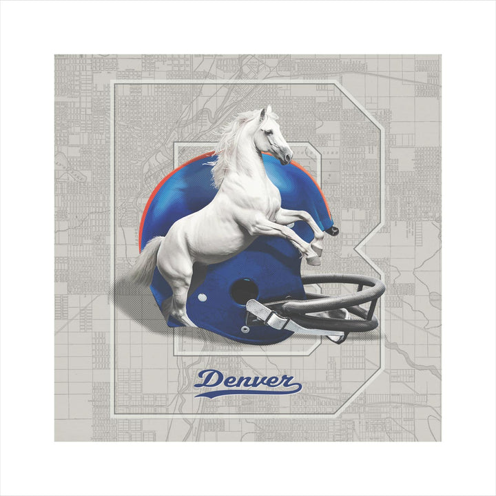 Denver Broncos Vintage Football wall art print