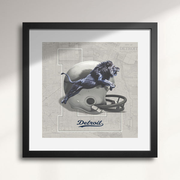 Detroit Lions Vintage Football wall art print