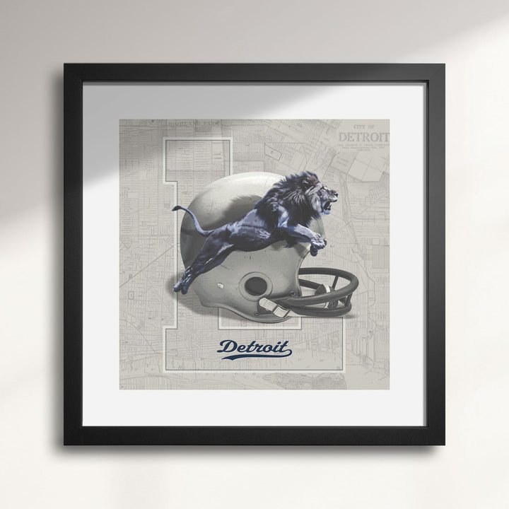 Detroit Lions Vintage Football wall art print