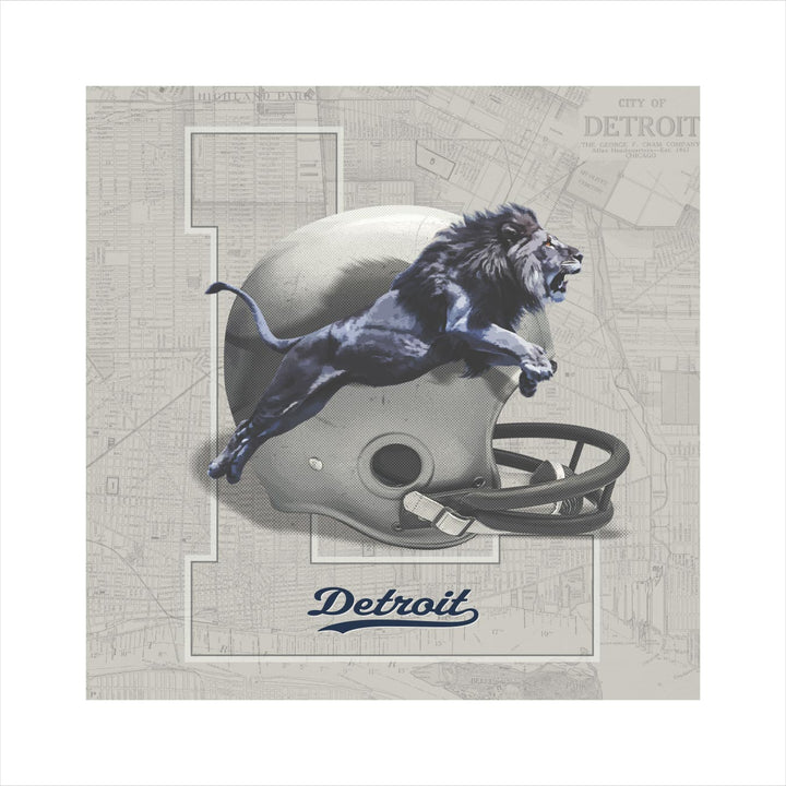 Detroit Lions Vintage Football wall art print