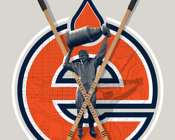 Edmonton Oilers Vintage Hockey wall art
