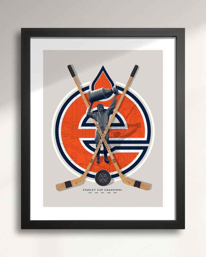 Edmonton Oilers Vintage Hockey wall art