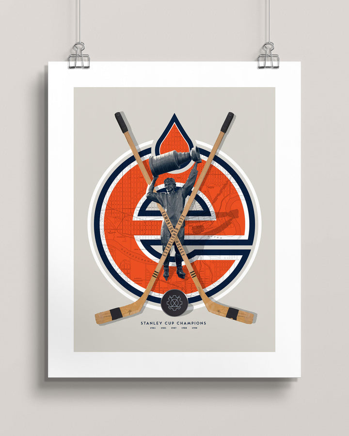 Edmonton Oilers Vintage Hockey wall art